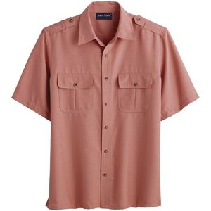 Salmon Linen-Look Pilot Shirt - NWT